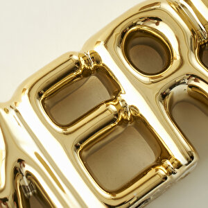 Merry Yılbaşı Dekoratif Obje Gold (18x2x6 cm)