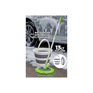 2li Oto Set Çizmez Oto Mop Ve 13 Lt Katlanır Kova Bagajda Yer Kaplamaz