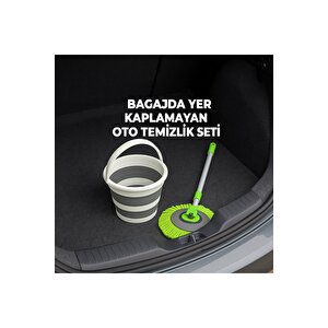 2li Oto Set Çizmez Oto Mop Ve 13 Lt Katlanır Kova Bagajda Yer Kaplamaz