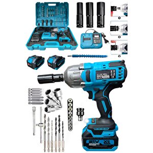 21 V 3.0 Ah Akülü Somun Bijon Sökme Takma Sıkma Matkap Kömürsüz Akülü Vidalama 800 Tork 10 Pilli Akü