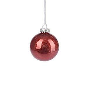 Kırmızı Işıltılı Şeffaf Yılbaşı Süsü 8 Cm