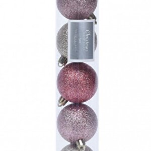 Yılbaşı Topu Set Pembe 7 Adet Çap 5cm