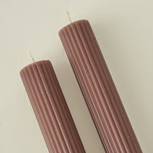 Noir Şamdan Mum 2'li Vizon (25x2 Cm) Vizon