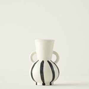 Liora Vazo Siyah-beyaz (12x12x18 Cm) Siyah-beyaz