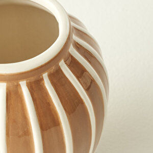 Claya Vazo Kahverengi (9x9x11 Cm) Kahverengi