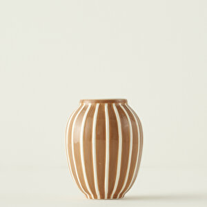 Claya Vazo Kahverengi (9x9x11 Cm) Kahverengi