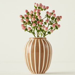 Claya Vazo Kahverengi (9x9x11 Cm) Kahverengi