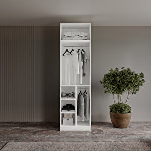 Guneystore Milas Gold 2 Kapaklı Komple Mdf Yüklüklü Beyaz Gardırop