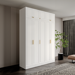 Guneystore Milas Gold 5 Kapaklı Komple Mdf Yüklüklü Gardırop