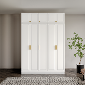 Guneystore Milas Gold 5 Kapaklı Komple Mdf Yüklüklü Gardırop