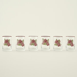 Rose 6'lı Kahve Yanı Su Bardağı (100 Cc) Çok Renkli