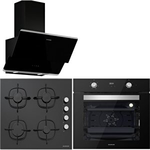 Bo6502b02 - Cs5335b01 - 3490 Oslo Siyah Ankastre Set