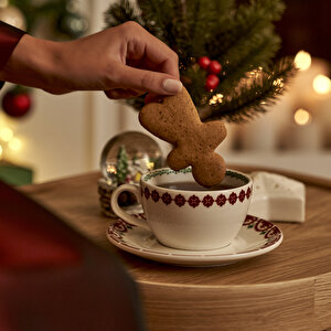 New Year Yılbaşı 2'li Porselen Çay Fincanı Seti (270 cc)