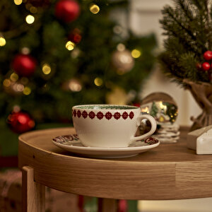New Year Yılbaşı 2'li Porselen Çay Fincanı Seti (270 cc)