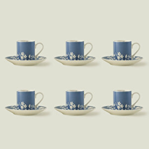 Thankful 6'lı Kahve Fincanı Seti Mavi (90 Cc)