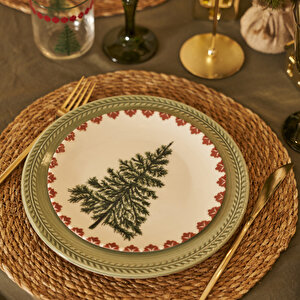 New Year 4'lü Pasta Tabağı Seti (19 Cm) Çok Renkli