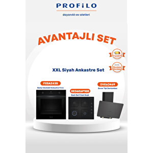 Siyah Xxl Fırınlı Buharlı Ankastre Set (fxsa243s- Oe36k2p10d - Dvk6j469)