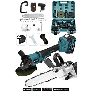 21v Çift Akülü Şarjlı 125mm Avuç Taşlama & Testere Başlık Set