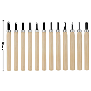 Fixonic Sakata Wd1008 12 Parça Mini Ahşap Oyma Seti