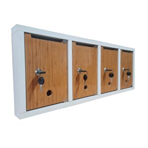 Posta Kutusu 4'lü Beyaz-bambu Renk