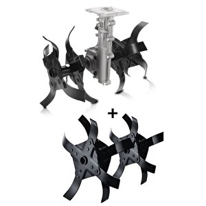 Tırpan Akrep Toprak Çapalama Aparatı Sırt – Yan Uyumlu 28mm 9 Diş + Yedek Bıçakları