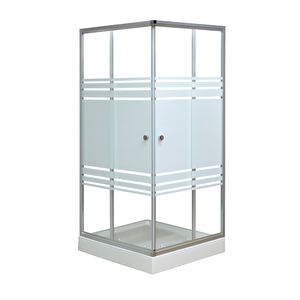 80x80x185 Dikdörtgen Duş Kabini Desenli H:14 Monoblok Duş Teknesi Dahil