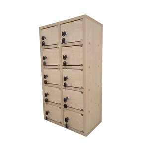 Emanet Dolabı 10 Kapaklı Akçaağaç