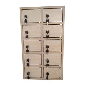 Emanet Dolabı 10 Kapaklı Akçaağaç