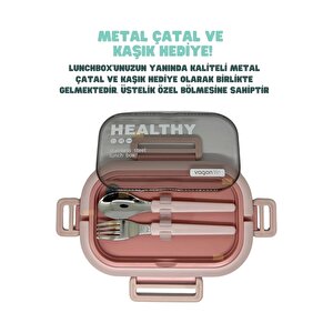 Vagonlife Bento Lunchbox 1330 Ml – 2 Katlı, 3 Bölmeli, Paslanmaz Çelik Sefer Tası Yemek Kabı, Sızdır