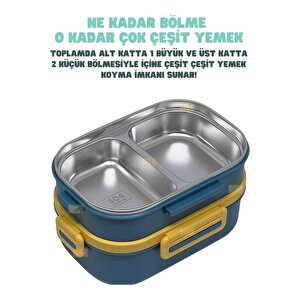 İçi Çelik 2 Katlı Saklama Kabı 1330 Ml Vgn6715