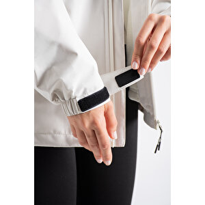 Ecrou Kadın Cep Ve Baskı Detaylı Kaban A25589