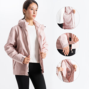 Ecrou Kadın Göğüsü Cepli İçi Polarlı Kaban A96888