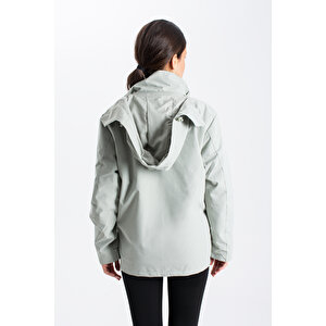 Ecrou Kadın Göğüsü Cepli İçi Polarlı Kaban A96888