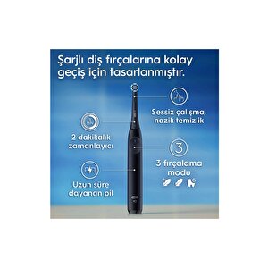 Oral-b İo 2 Gece Siyahı Şarjlı Diş Fırçası 1 Diş Fırçası Başlığı 1 Seyahat Kutusu