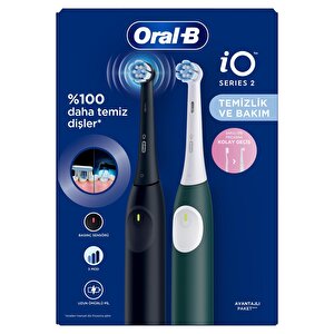 Oral-b Io 2 Şarjlı Diş Fırçası Seti 2'li - Siyah / Yeşil