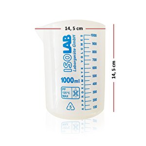 Isolab 1000ml Ölçü Kabı Beher Mavi Skala