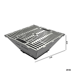 Kamp Ayısı® Firenest™: Core Ateş Çukuru Taşınabilir Ateş Çukuru Seti - 3mm Karbon Çelik, 1.5mm Paslanmaz Izgara, Çantalı