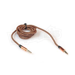 Aux Stereo 3.5mm Data Ses Örgü Kablo Bakır