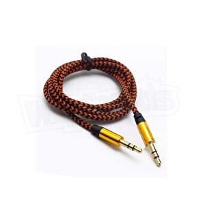 Diwu Aux Stereo 3.5mm Data Ses Örgü Kablo Bakır