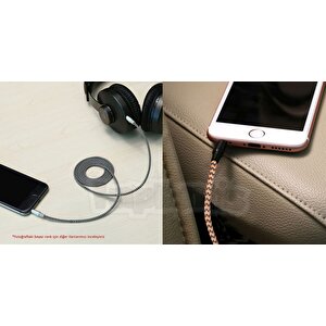 Diwu Aux Stereo 3.5mm Data Ses Örgü Kablo Bakır