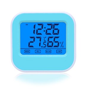 T026 Dokunmatik Aydınlatmalı Saat Termometre Higrometre