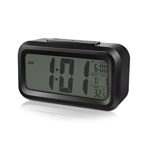 Optik Masaüstü Saat Takvim Termometre Siyah