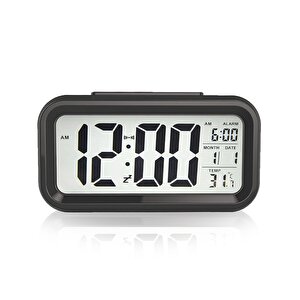 Optik Masaüstü Saat Takvim Termometre Siyah