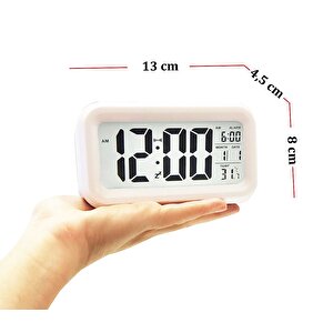 Diwu Optik Masaüstü Saat Takvim Termometre Beyaz