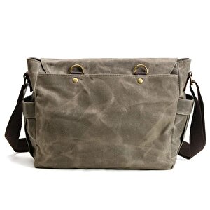 Retro Kanvas Postacı Çanta Mumlu Su Geçirmez (yeşil)