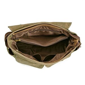 Retro Kanvas Postacı Çanta Mumlu Su Geçirmez (yeşil)