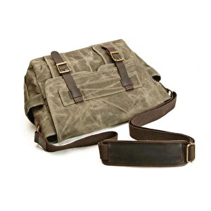 Retro Kanvas Postacı Çanta Mumlu Su Geçirmez (yeşil)