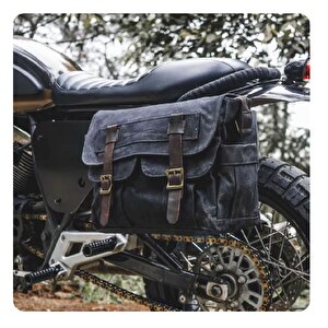 Retro Kanvas Postacı Çanta Mumlu Su Geçirmez (siyah)