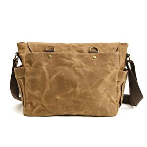 Retro Kanvas Postacı Çanta Mumlu Su Geçirmez (haki)