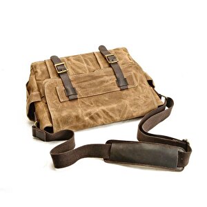 Retro Kanvas Postacı Çanta Mumlu Su Geçirmez (haki)